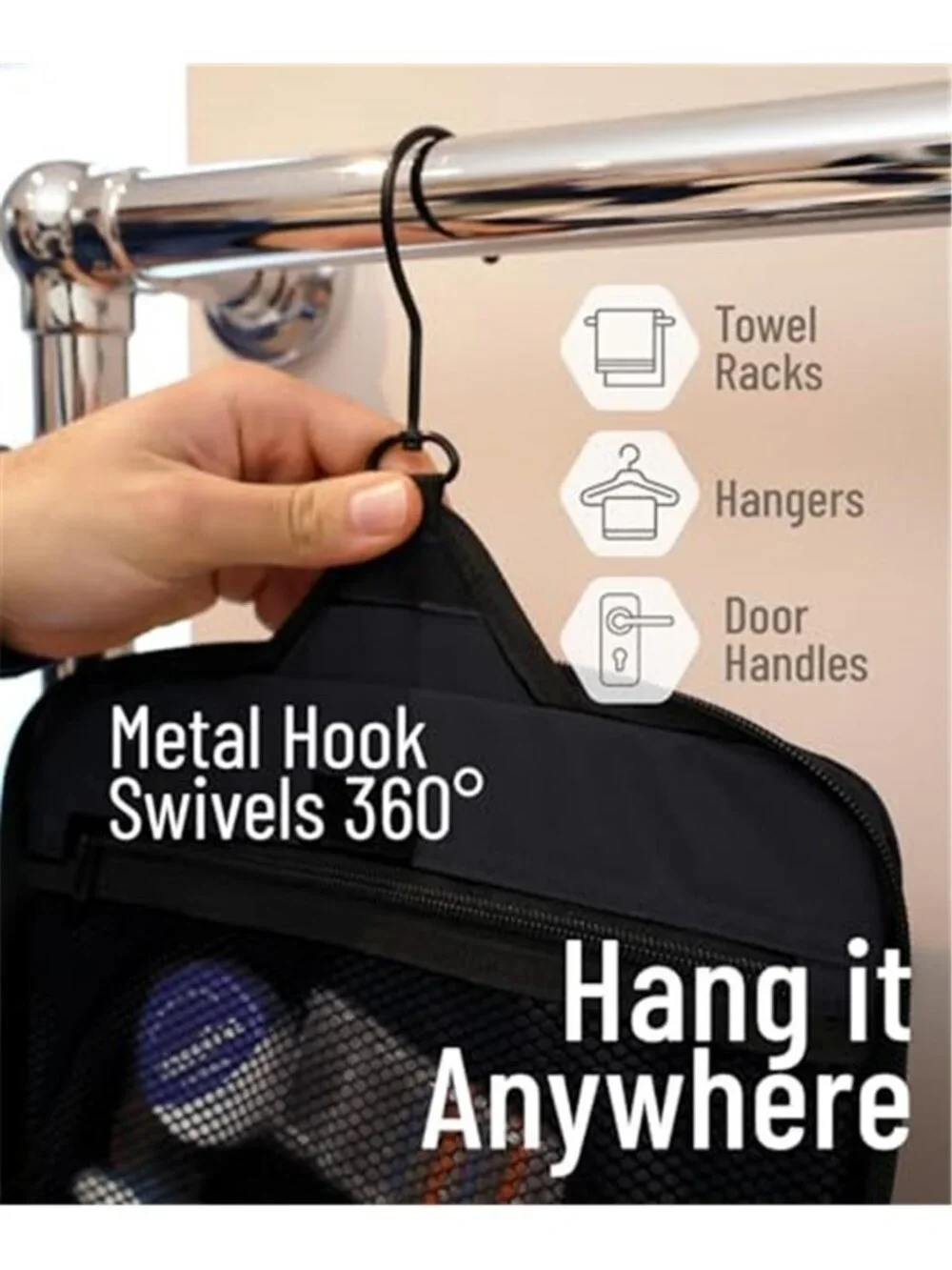 Hanging Travel Toiletry Bag for Men and Women – Cosmetics, Makeup and Toiletries